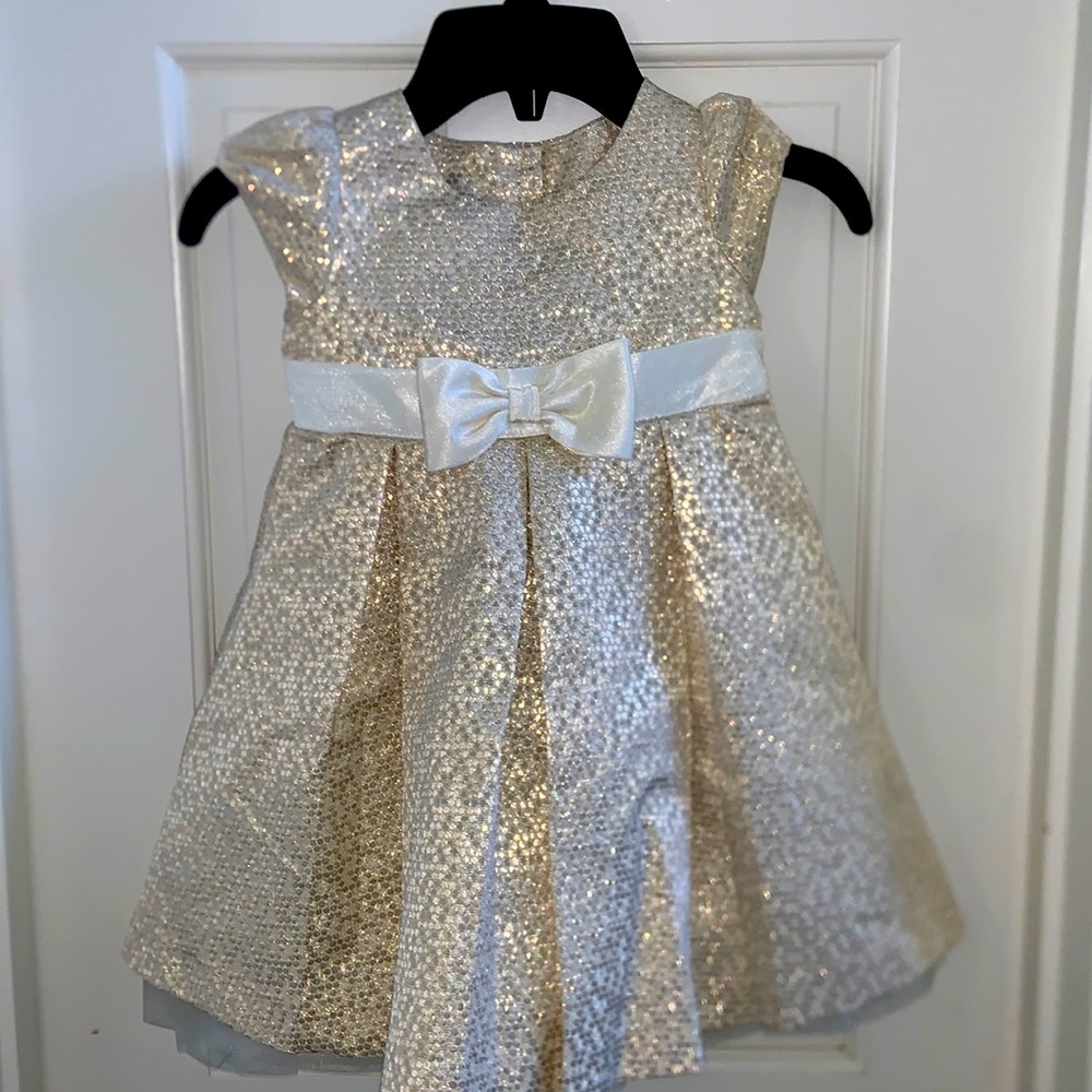 Gymboree Holiday Toddler dress gold cream